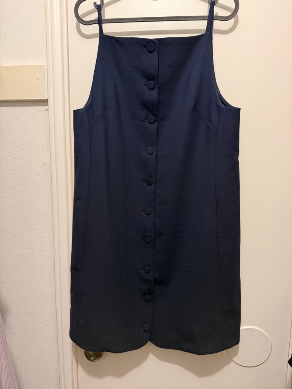 Madewell Navy Button-Front Mini Dress